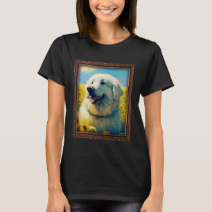 Camiseta Kuvasz Pintura Flor de Girassol Mãe Mulheres Flora