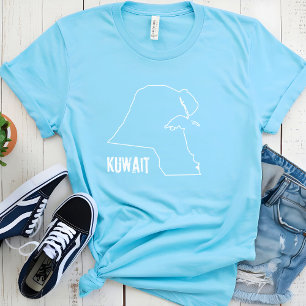 Camiseta Kuwait - País mapeia a forma da fronteira nacional