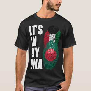 Camiseta Kuwaitiano E Bangladesh Misturar DNA Heritage Flag