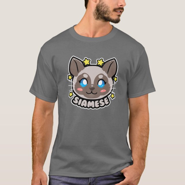 Camiseta KWAII Style Siamese Cat (Frente)