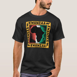 Camiseta Kwanzaa em negrito com a África