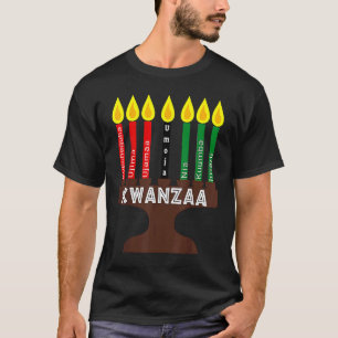 Camiseta Kwanzaa Kinara Mishuma Com 7 Princípios