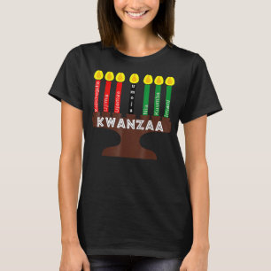 Camiseta Kwanzaa Kinara Mishuma Com 7 Princípios