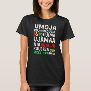 Camiseta Kwanzaa Sete Princípios Afro-Americanos Kwanza Sym