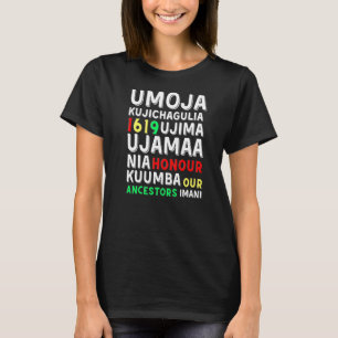 Camiseta Kwanzaa Sete Princípios Afro-Americanos Kwanza Sym