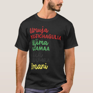 Camiseta Kwanzaa Sete Princípios Cristã Americana Africana