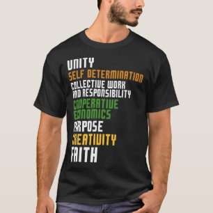 Camiseta Kwanzaa Sete Princípios Unida Autodeterminação