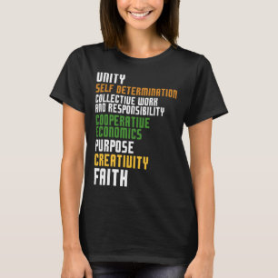 Camiseta Kwanzaa Sete Princípios Unida Autodeterminação