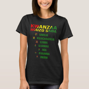 Camiseta Kwanzaa - Swahili Para Os Sete Princípios