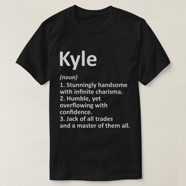 Camiseta KYLE Definição Nome Personalizado Funny Birthday G (Frente do Design)