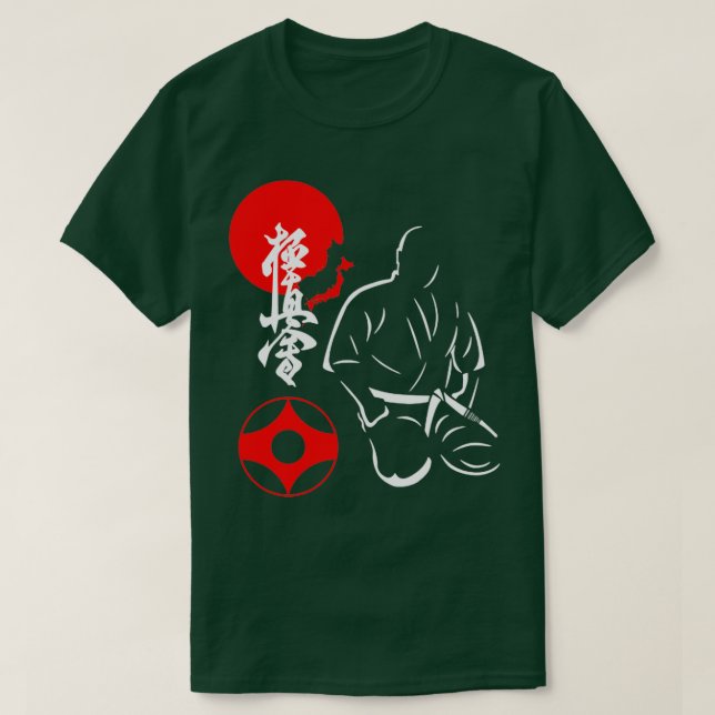 Camiseta Kyokushin Karate Mas Oyama Spirit Martial Arts Des (Frente do Design)