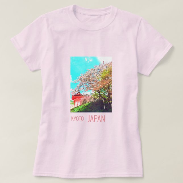 Camiseta Kyoto Cherry Blossom viagem fotografia (Frente do Design)