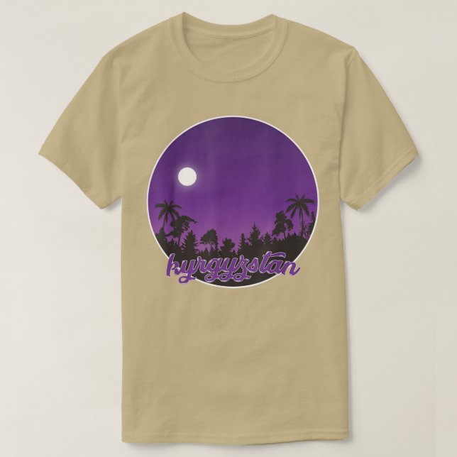 Camiseta kyrgyzstan By night with Palms  (Frente do Design)
