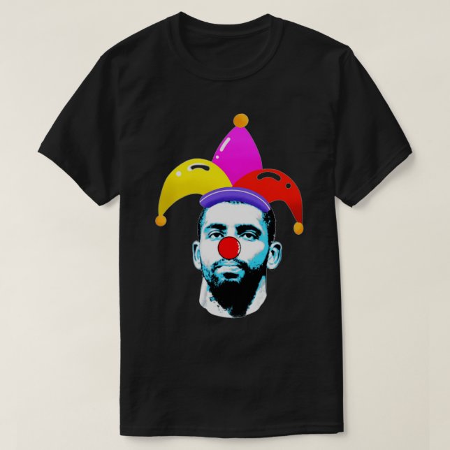 Camiseta Kyrie Clown Kyrie Irving Clown Match retro TShirt (Frente do Design)