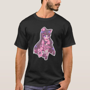 Camiseta Kyuuchandesu Neko Emo Girl Cat Alt Girl
