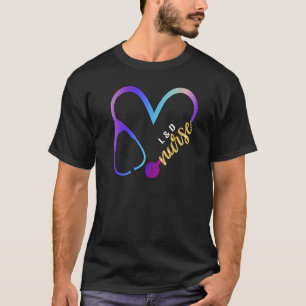 Camiseta L D Enfermeiro Watercol Glitter Amor Estetoscópio 