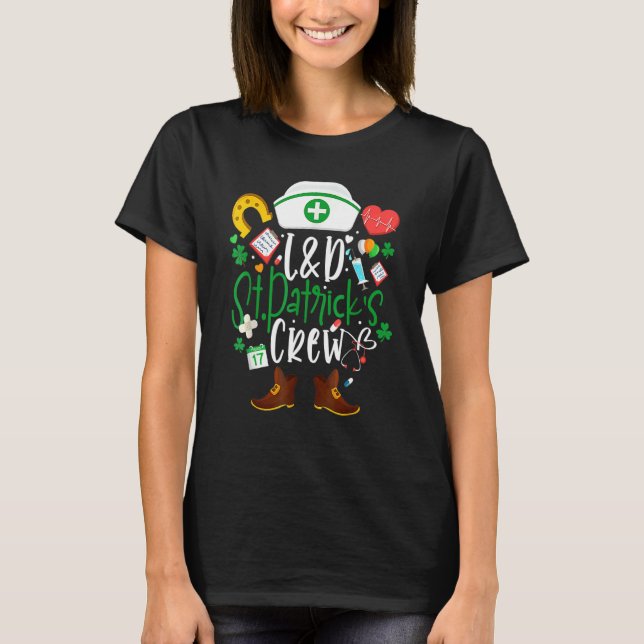 Camiseta L&d St Patricks Enfermeira Rua de Patrick Day Laba (Frente)