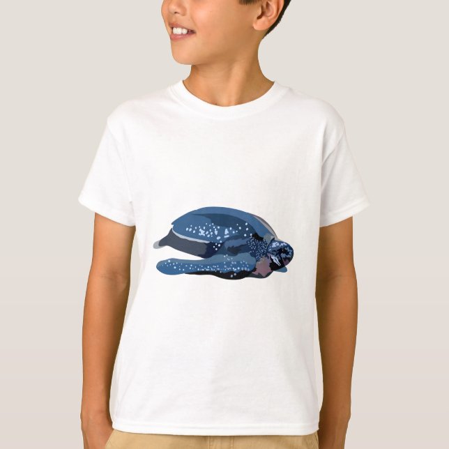 Camiseta L é para a tartaruga Leatherback (Frente)