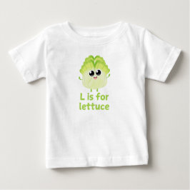 Camiseta L é para LETTUCE Green Veggie Alphabet L
