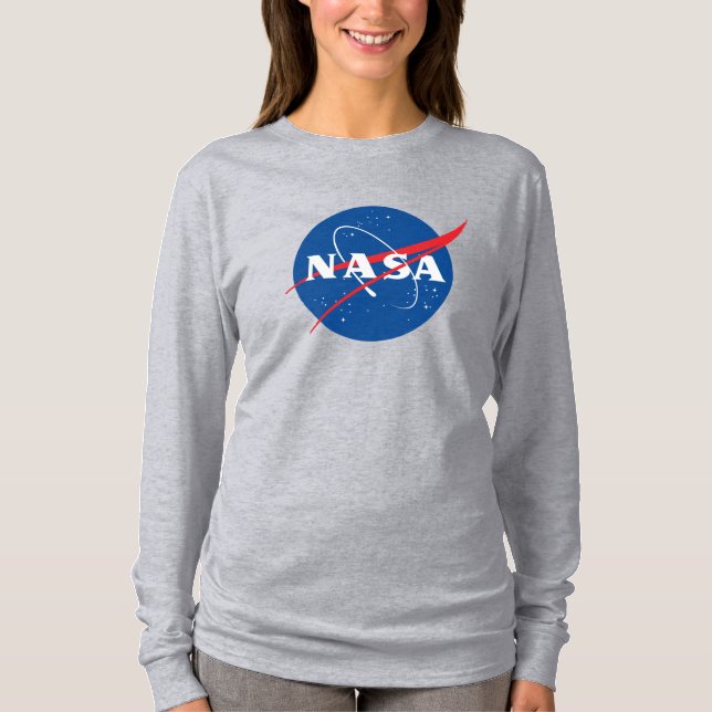 Camiseta L/S (Cinza de Lua) da NASA (Icônica) (Frente)