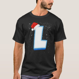 Camiseta L Snowy Capital Christmas Monograma - Letra alfabé