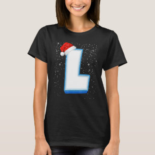 Camiseta L Snowy Capital Christmas Monograma - Letra alfabé