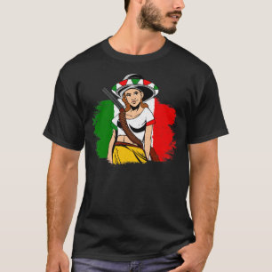 Camiseta La Adelita Mexicana Soldier Flag Gift