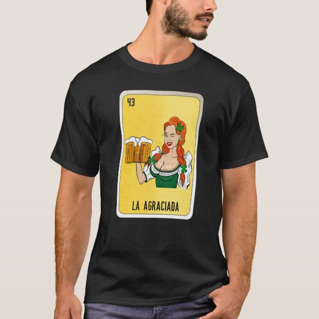 Camiseta La Agraciada Mexican Slang Lottery Bingo Cards   (Frente)