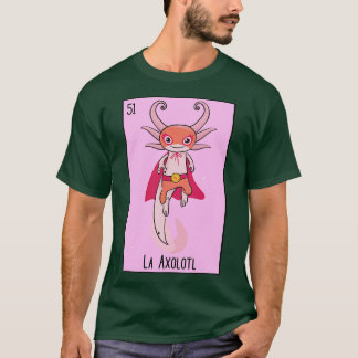 Camiseta La Axolotl Mexicano Luchador Loteria d