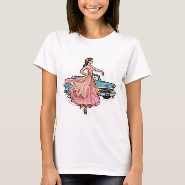 Camiseta la bailarina y su coche (Frente)