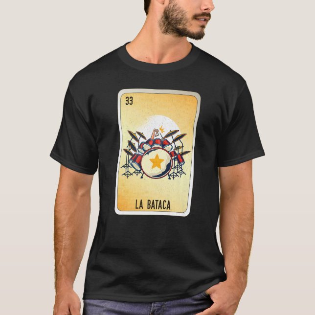 Camiseta La Bataca Mexican Slang Lottery Bingo Cards   (Frente)