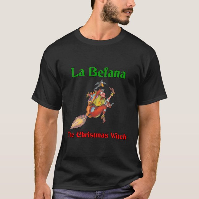 Camiseta La Befana A Bruxa de Natal Italiana (Frente)
