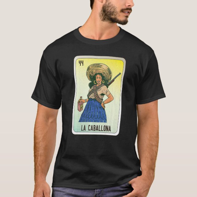 Camiseta La Caballona Mexican Slang Lottery Bingo Cards   (Frente)