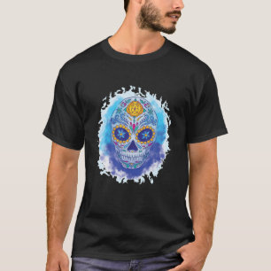 Camiseta La Catrina Design Tattoo Mask Sugar Skull Watercol