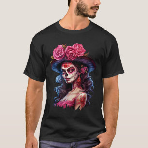Camiseta La Catrina Dia De Los Muertos Dia Mexicano Dos Mor