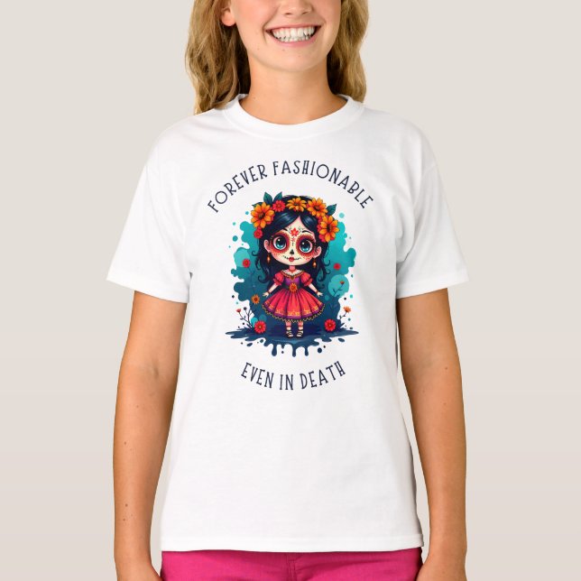 Camiseta La Catrina: Para sempre fascinável, até mesmo na m (Frente)