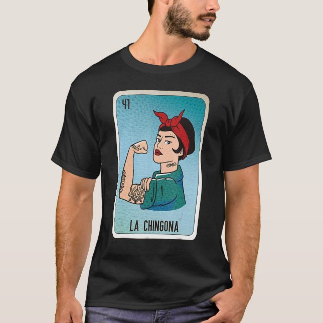 Camiseta La Chingona Mexicana Slang Lottery Bingo Cards (Frente)