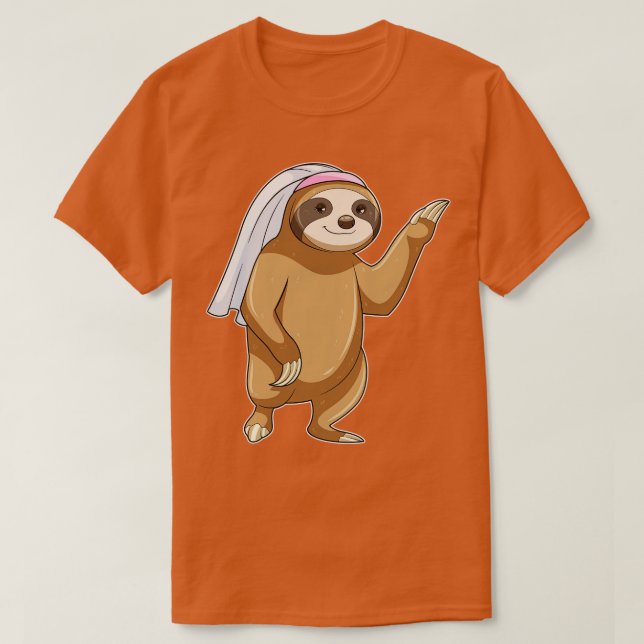 Camiseta Lã como noiva com véu (Frente do Design)