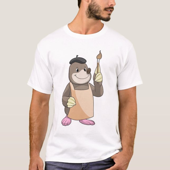 Camiseta Lã como Pintor com Pintor (Frente)