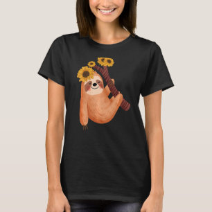 Camiseta Lã Cura Cura Preguiçosa De Girassol Preguiçoso Grá