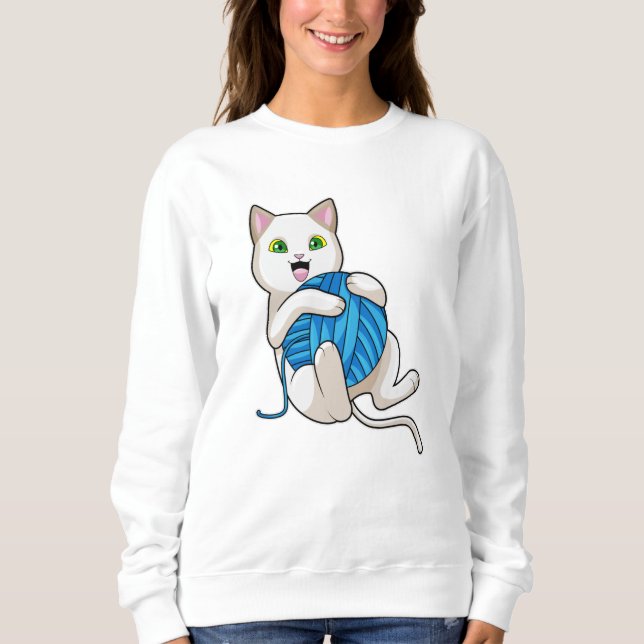 Camiseta Lã de Brincação de Gato (Frente)