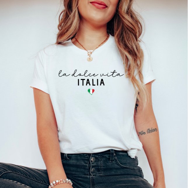 Camiseta La Dolce Vita Italia - Cute Heart Italiano (Criador carregado)