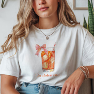 Camiseta "La Dolce Vita" Italiano Aperol Spritz Coquette