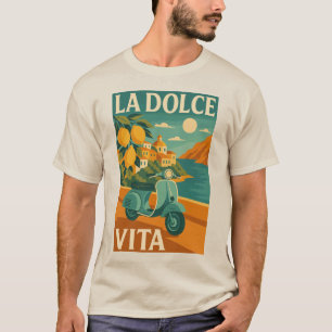 Camiseta La Dolce Vita – Viagem pela Costa Italiana Retrô