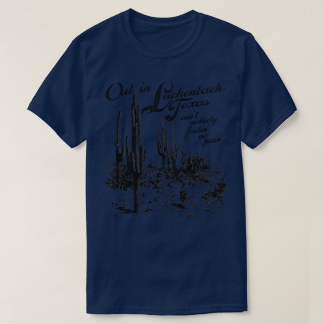 Camiseta Lá Fora Em Luckenbach Texas (Frente do Design)