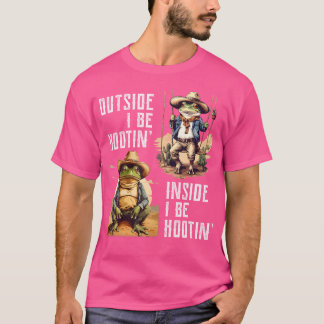 Camiseta Lá Fora Eu Sou Hootin Dentro Eu Sou Hollerin Engra