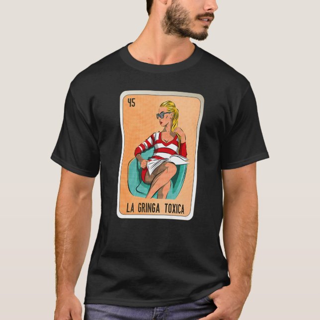 Camiseta La Gringa Toxica Mexican Slang Lottery Bingo Cards (Frente)