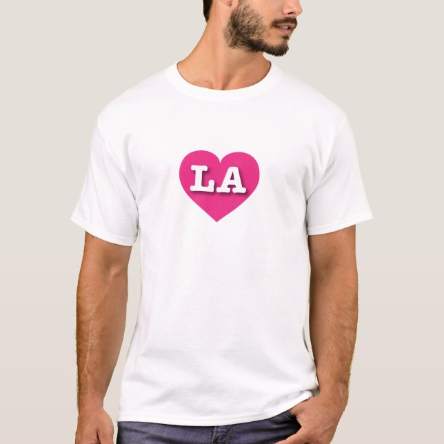 Camiseta LA Hot PInk Heart - Eu amo LA (Frente)