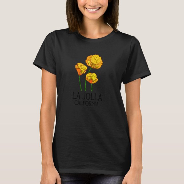 Camiseta La Jolla California CA Poppy Flower State City Vin (Frente)