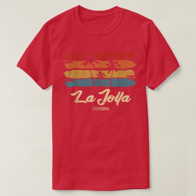 Camiseta La Jolla California Palm Trees CA Retro (Frente do Design)